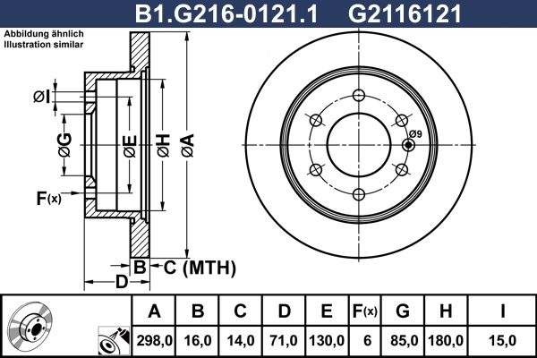 Tarcza hamulcowa GALFER B1.G216-0121.1