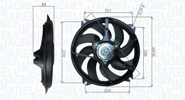 Wentylator, chłodzenie silnika MAGNETI MARELLI 069422745010