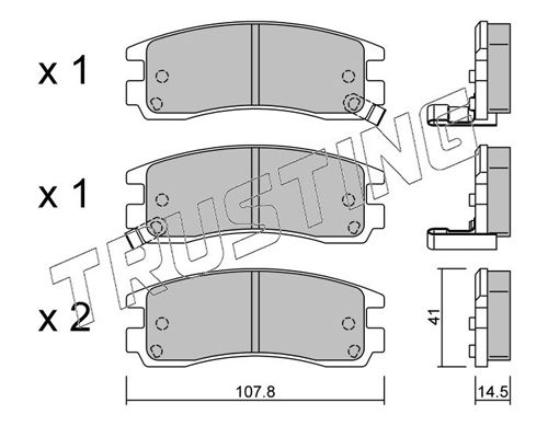 Zestaw klocków hamulcowych, hamulce tarczowe TRUSTING 713.0