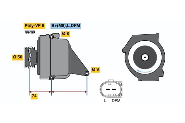 Alternator BOSCH 0 122 0AA 2A0