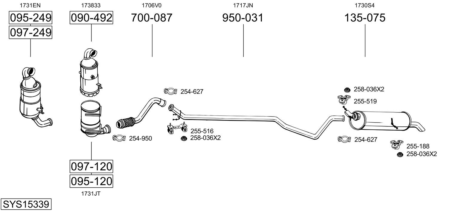 Układ wydechowy BOSAL SYS15339