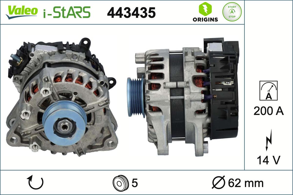 Generator start VALEO ORIGINS NEW STOP&START OE TECHNOLOGY 443435
