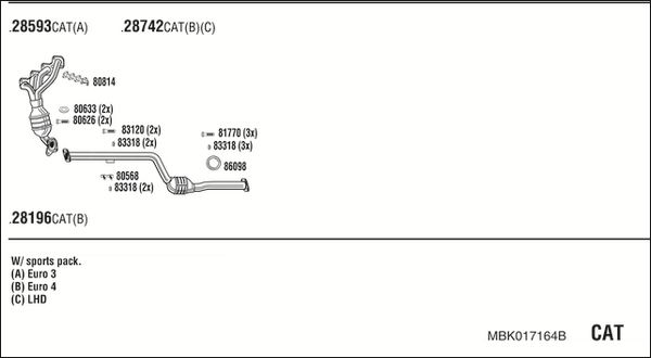 Układ wydechowy WALKER MBK017164B