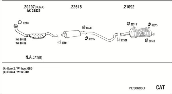 Układ wydechowy WALKER PE30686B