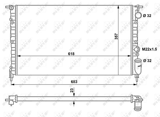 Chladič, chlazení motoru NRF 507465