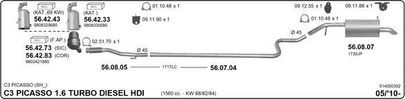 Układ wydechowy IMASAF 514000302