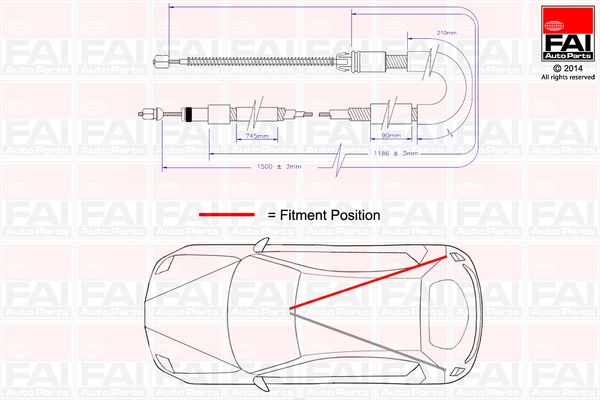 Cięgło, hamulec postojowy FAI AUTOPARTS FBC0015