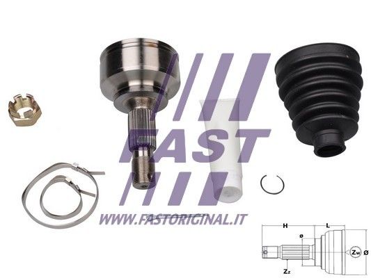 Zestaw przegubu, wał napędowy FAST FT25090K