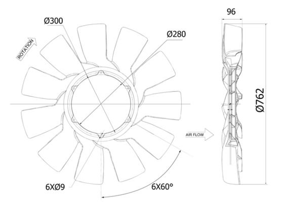 Paleta ventilator, racire motor MAHLE CFW 86 000P