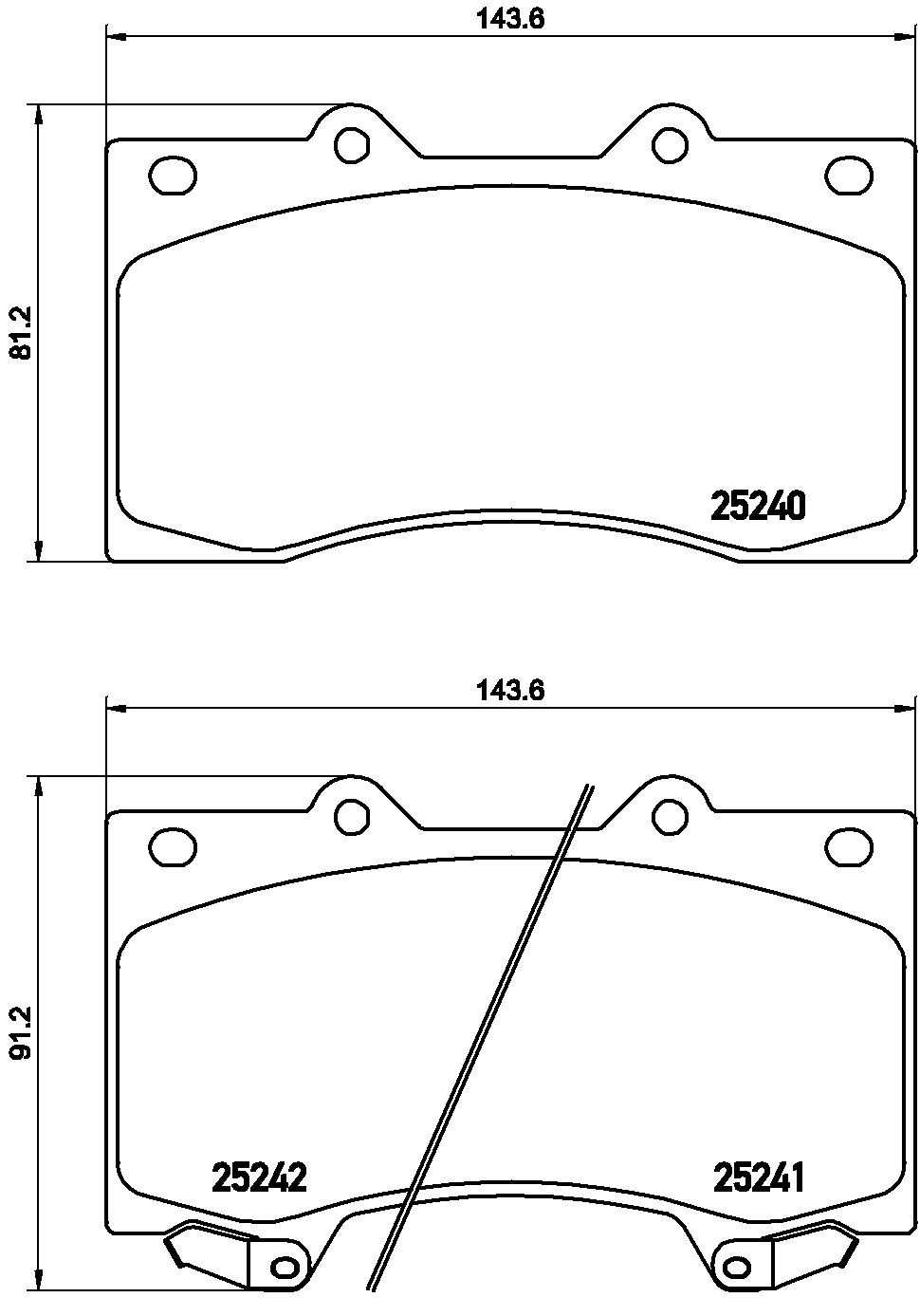 Levně Sada brzdových destiček, kotoučová brzda BREMBO P 56 081