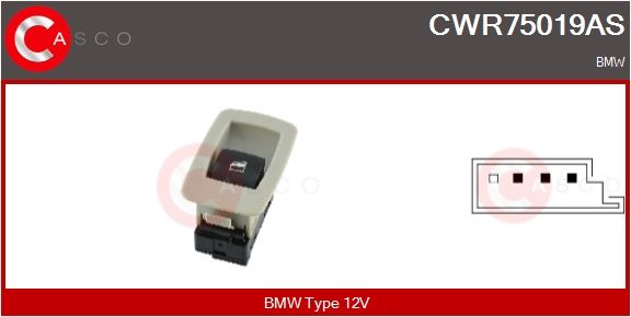 Spínač, zvedací zařízení oken CASCO CWR75019AS