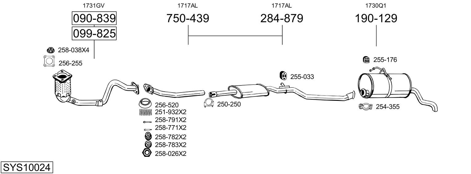 Układ wydechowy BOSAL SYS10024