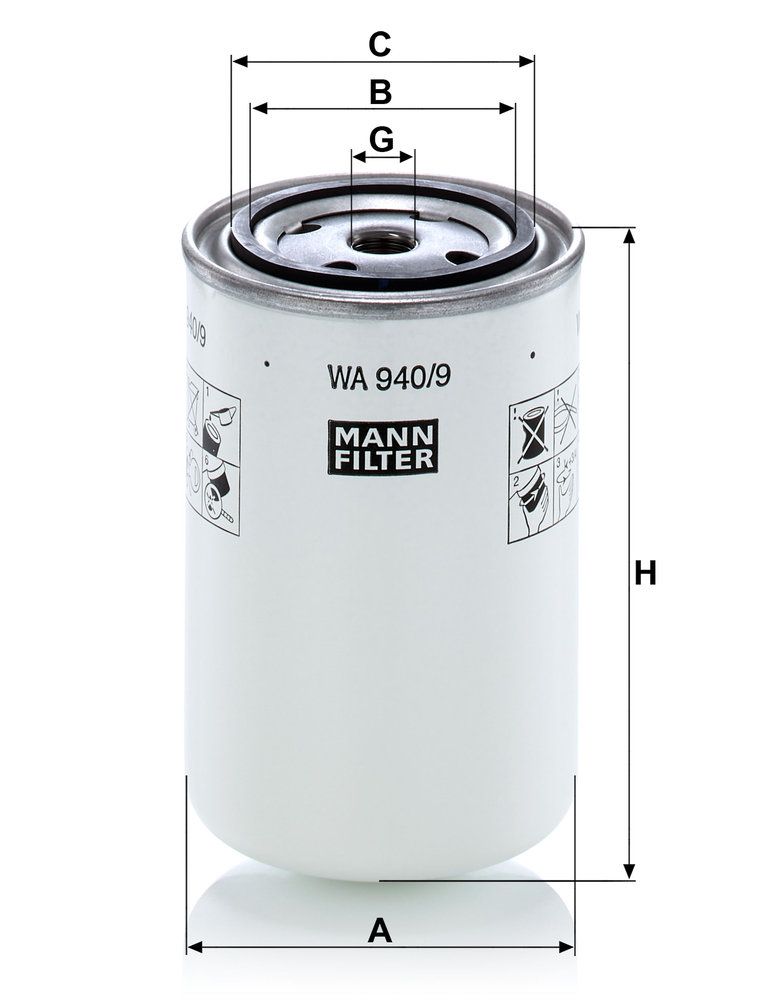 Levně Filtr chladiva MANN-FILTER WA 940/9