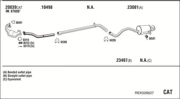 Układ wydechowy WALKER REK026627