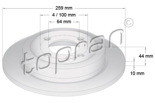 Tarcza hamulcowa TOPRAN 501 015