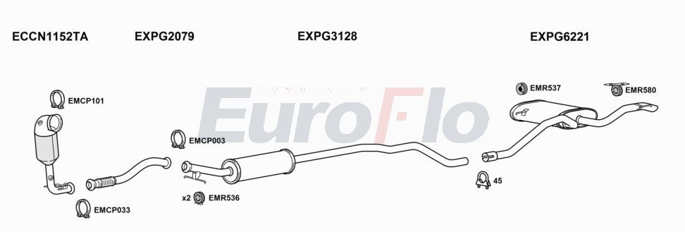 Układ wydechowy EUROFLO PG308123001