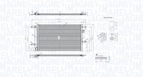 Condensator, climatizare MAGNETI MARELLI 350203107500
