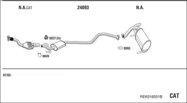 Układ wydechowy WALKER REK016501B