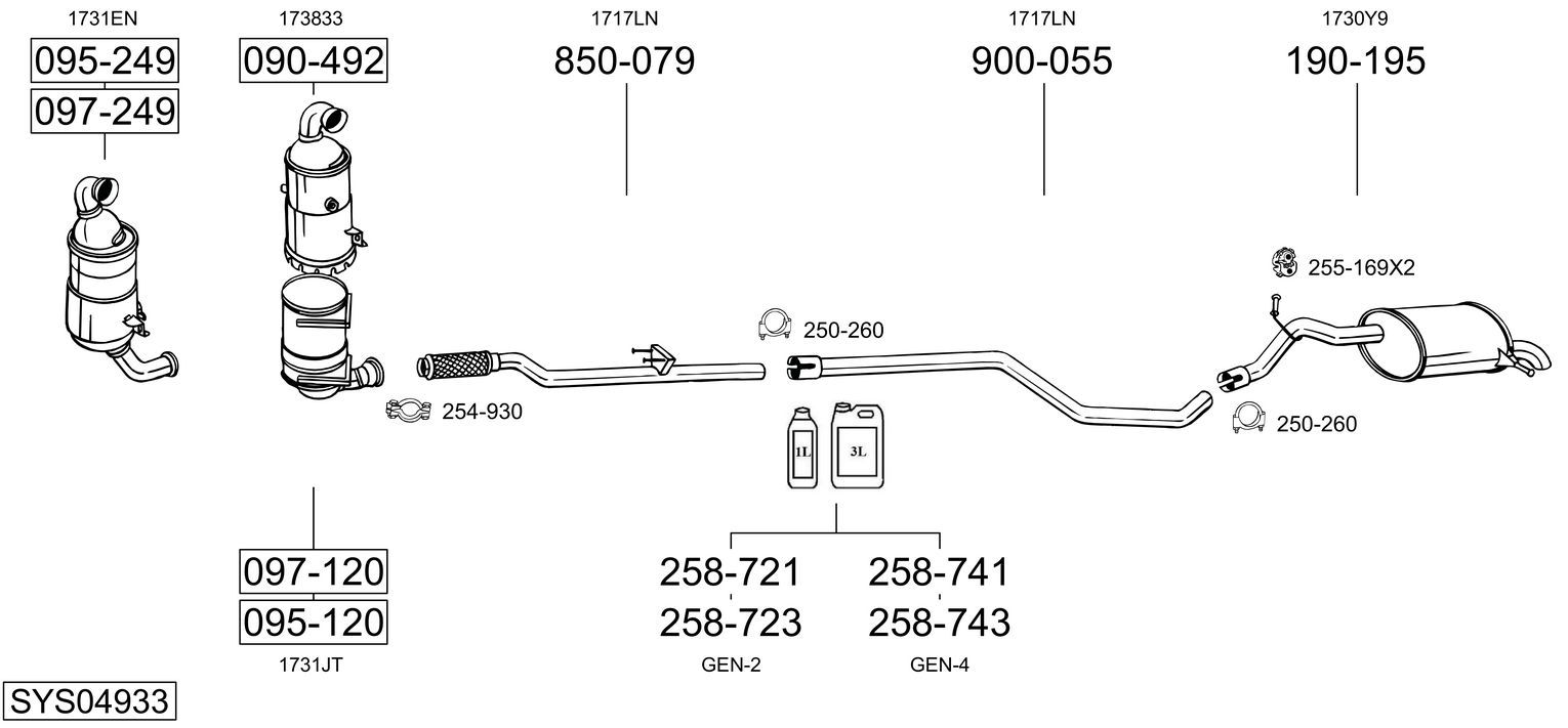 Układ wydechowy BOSAL SYS04933