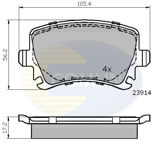 Zestaw klocków hamulcowych, hamulce tarczowe COMLINE CBP01284