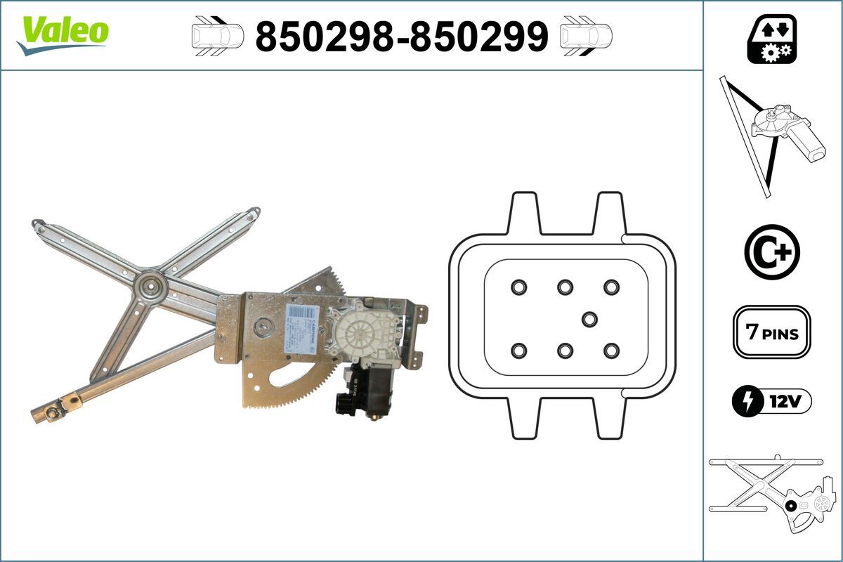 Mecanism actionare geam VALEO 850298