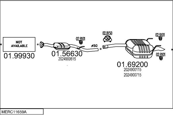 Układ wydechowy MTS MERC11659A000962