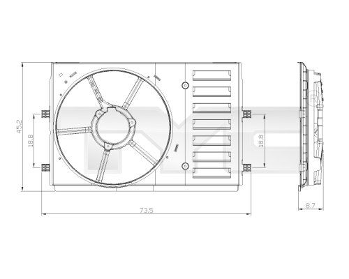 Drżiak ventilátora chladiča TYC 837-0035-1