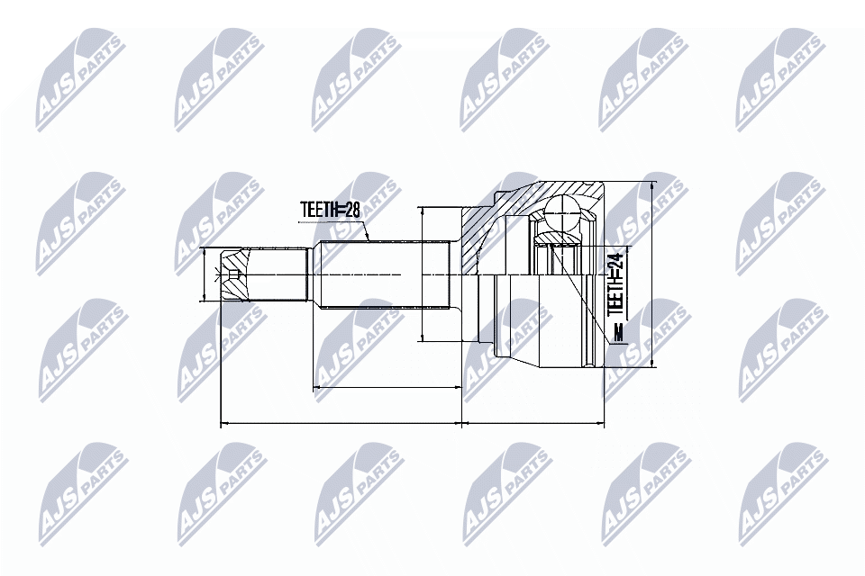 Zestaw przegubu, wał napędowy NTY NPZ-DW-025