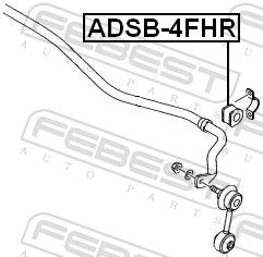 Levně Držák, Příčný stabilizátor FEBEST ADSB-4FHR