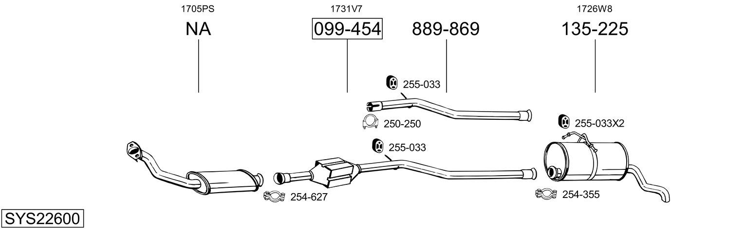 Układ wydechowy BOSAL SYS22600