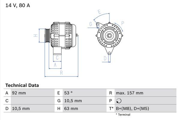 Alternator BOSCH 0 986 039 300