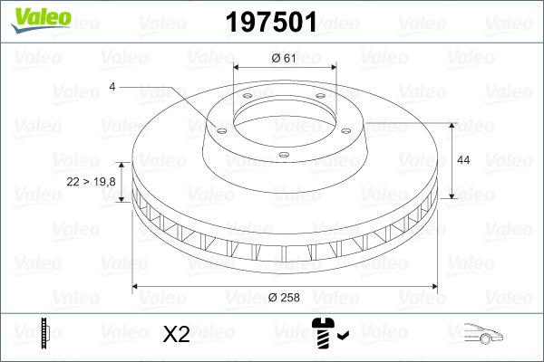 Tarcza hamulcowa VALEO 197501
