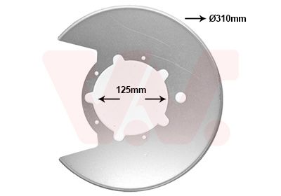 Panel rozbryzgiwujący, tarcza hamulcowa VAN WEZEL 2817373