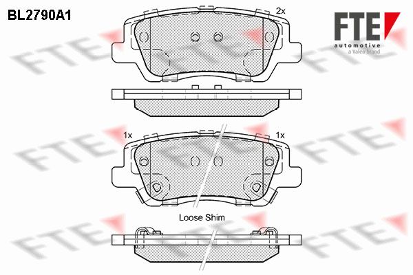 Zestaw klocków hamulcowych, hamulce tarczowe FTE 9011077