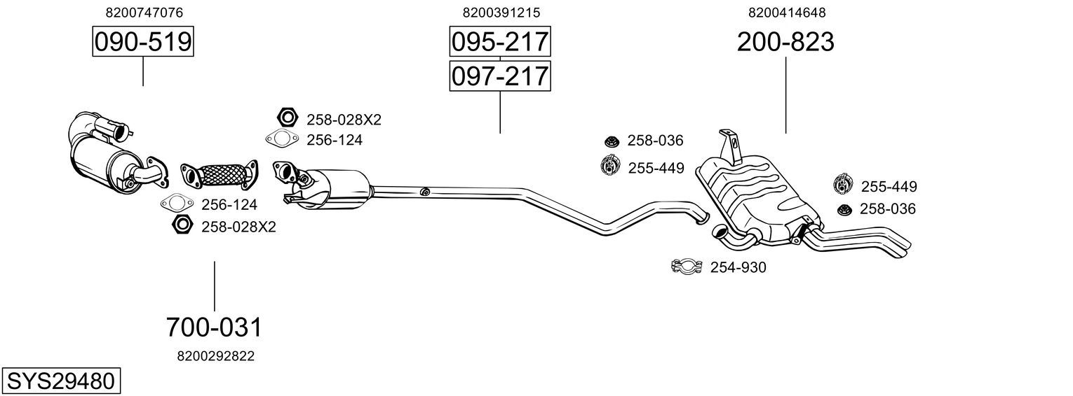 Układ wydechowy BOSAL SYS29480