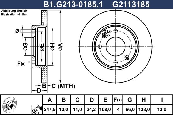 Tarcza hamulcowa GALFER B1.G213-0185.1