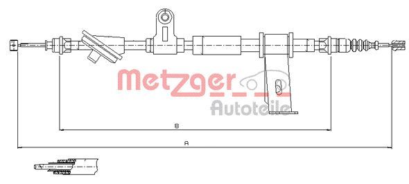 Cablu, frana de parcare METZGER 12.0102