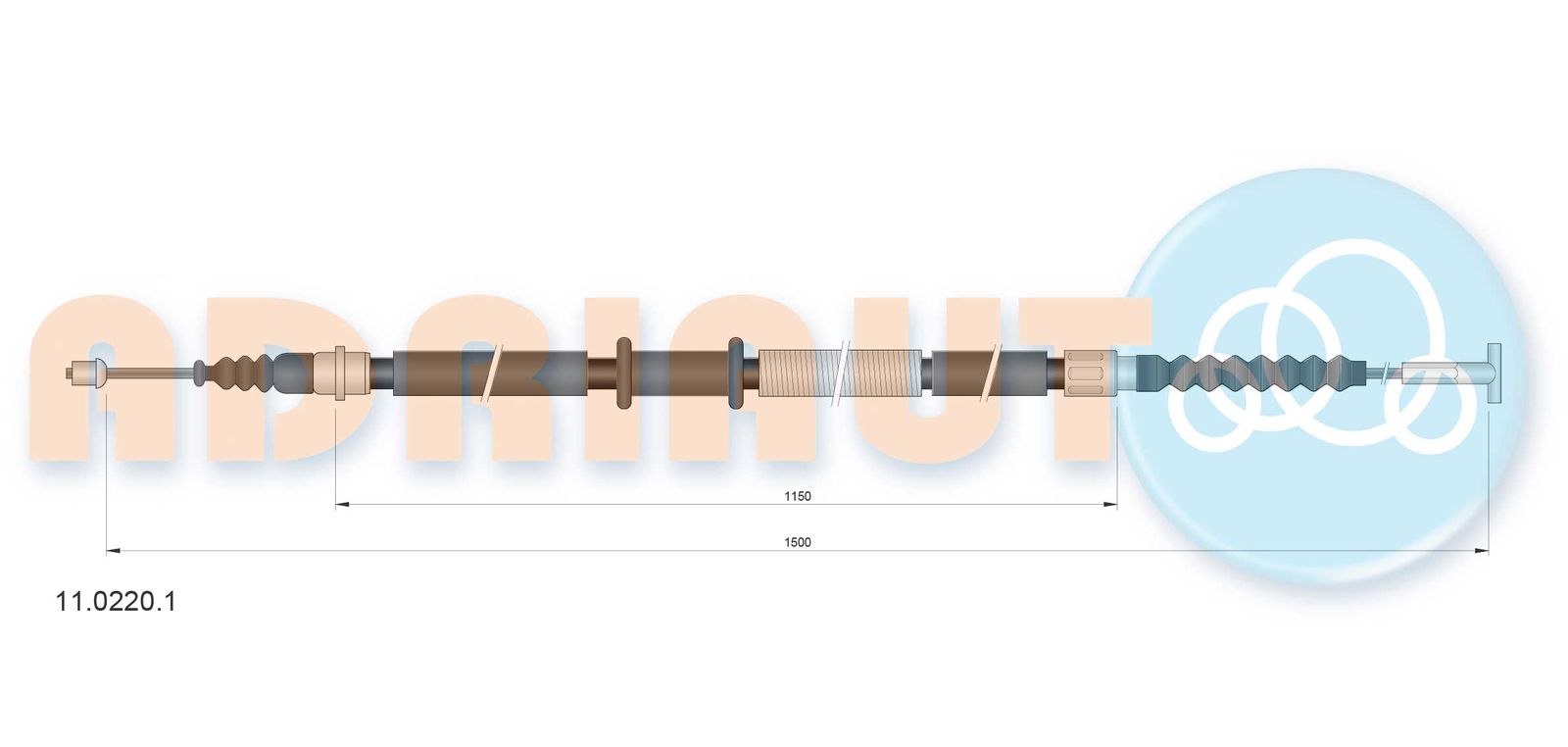 Cablu, frana de parcare ADRIAUTO 11.0220.1