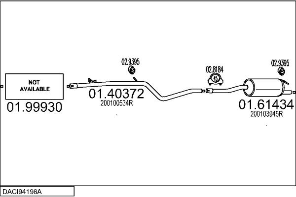 Układ wydechowy MTS DACI94198A117995
