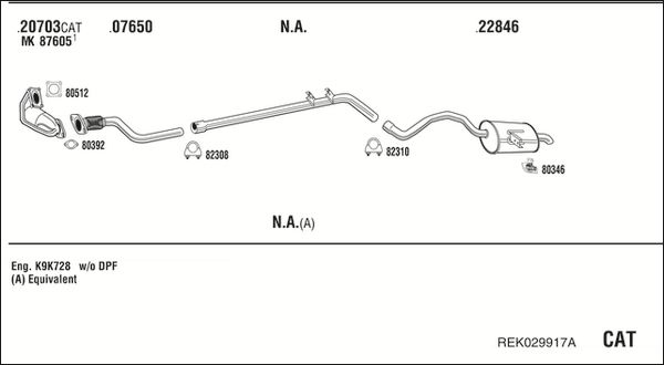 Układ wydechowy WALKER REK029917A