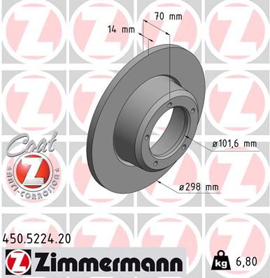 Tarcza hamulcowa ZIMMERMANN 450.5224.20