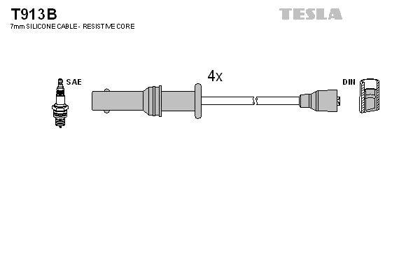 Zestaw przewodów zapłonowych TESLA T913B