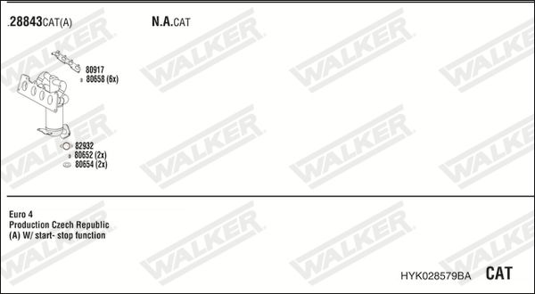 Układ wydechowy WALKER HYK028579BA