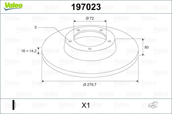 Tarcza hamulcowa VALEO 197023