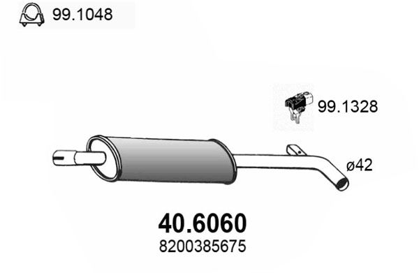 Tłumik środkowy ASSO 40.6060