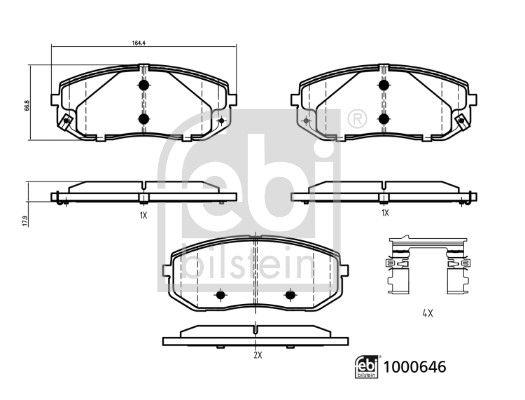 set placute frana,frana disc FEBI BILSTEIN 1000646
