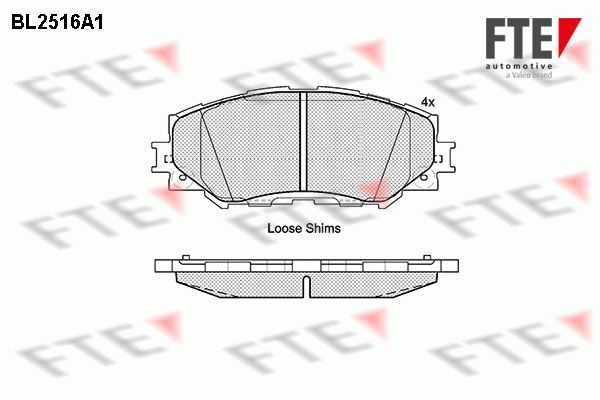 Zestaw klocków hamulcowych, hamulce tarczowe FTE 9010774