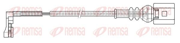 Styk ostrzegawczy, zużycie okładzin hamulcowych REMSA 001204