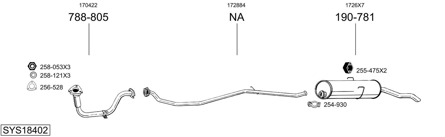 Układ wydechowy BOSAL SYS18402