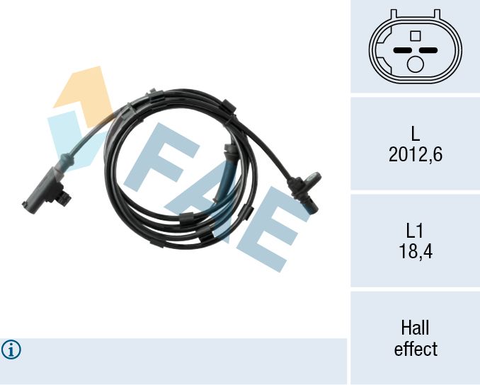 Czujnik, prędkość obrotowa koła FAE 78656
